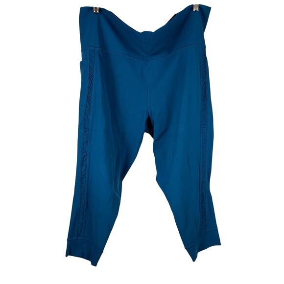 Athleta Salutation Stash II Ruch Craft 7/8 Tight Blue Women's Sz 3X New With Tag - Picture 1 of 12